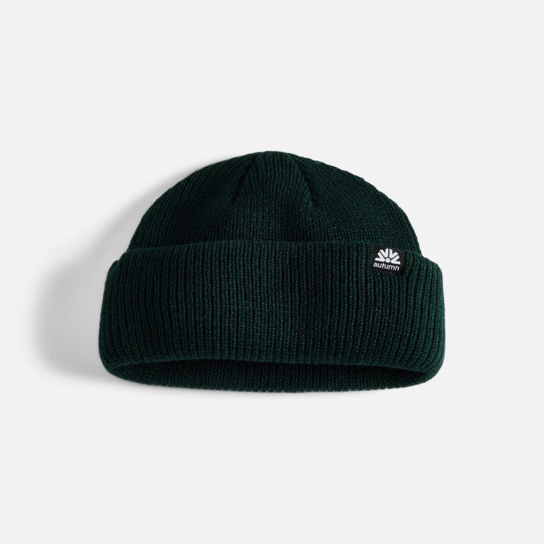 Autumn Double Roll Beanie Trek Green