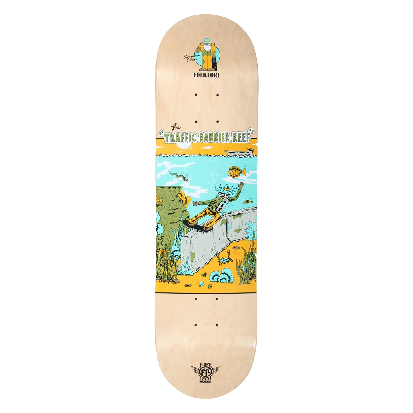 Folklore Skateboards Traffic Barrier Reef Fibretech Lite Deck