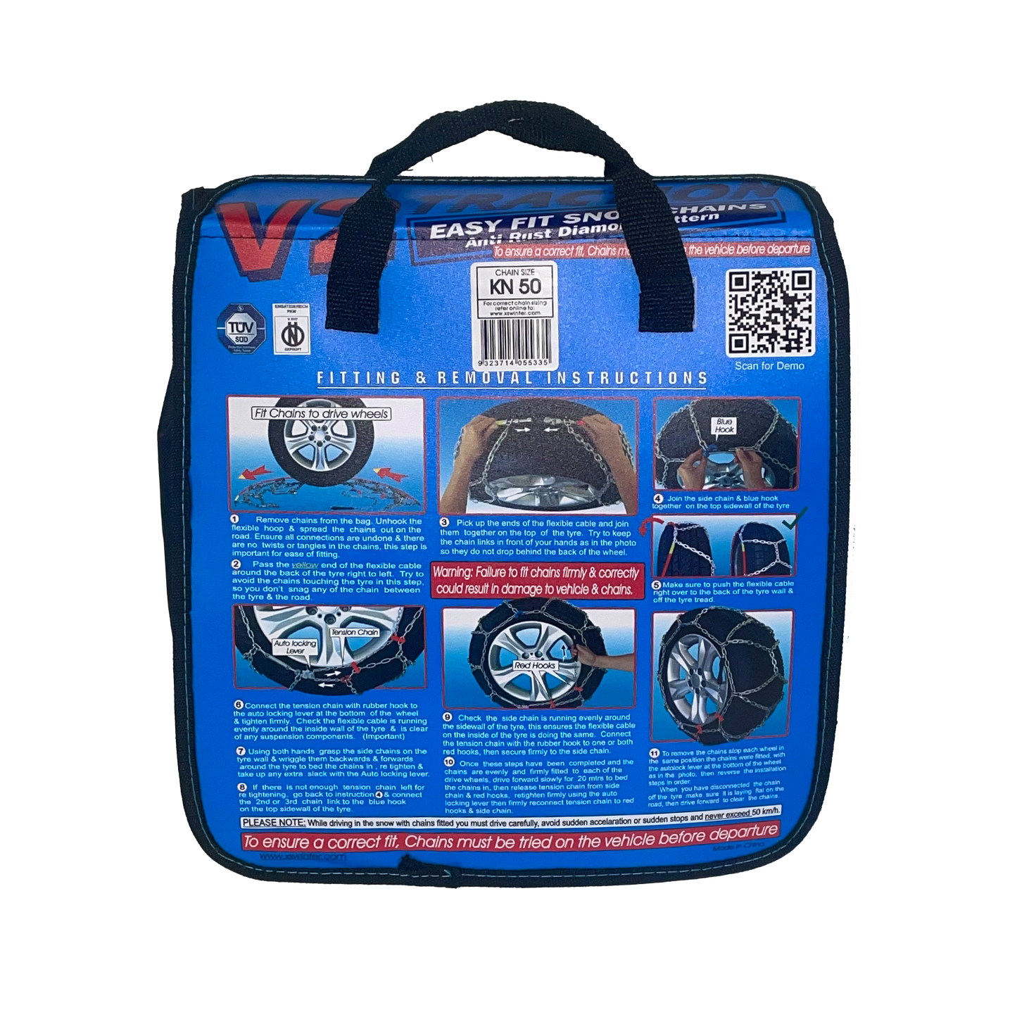 V2 Traction KN Series 2WD 12mm Snow Chains