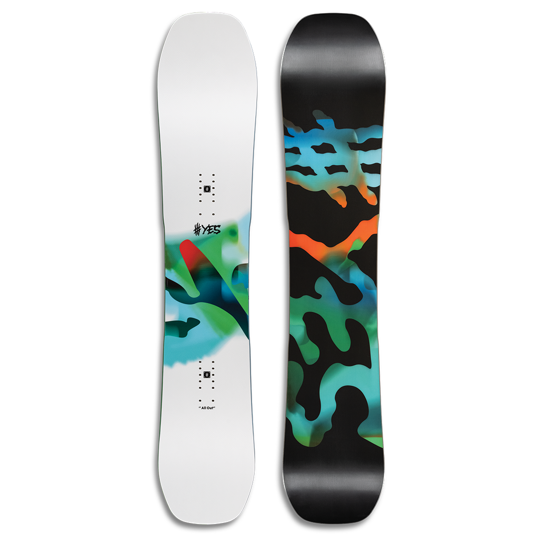 YES ALL OUT 2025 SNOWBOARD PREORDER PLUS FREE YES X BALLISTYX HOODIE!