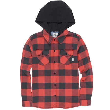 ELEMENT TACOMA HOODED SHIRT YOUTH - RED