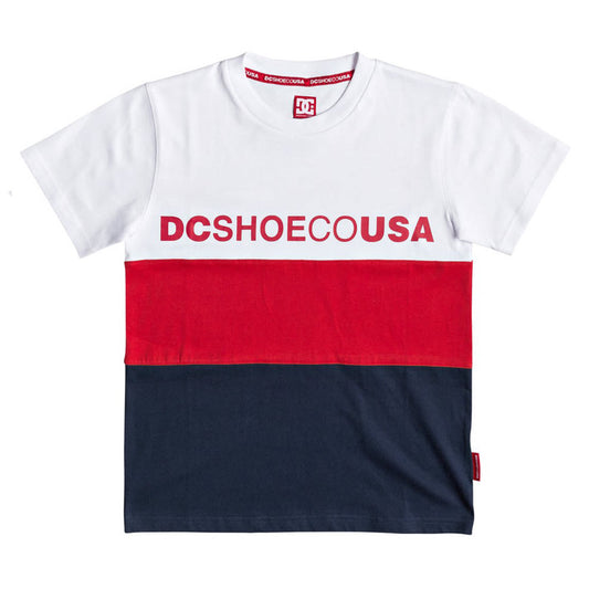 DC GLENFERRIE YOUTH TEE - WHITE/RED/NAVY