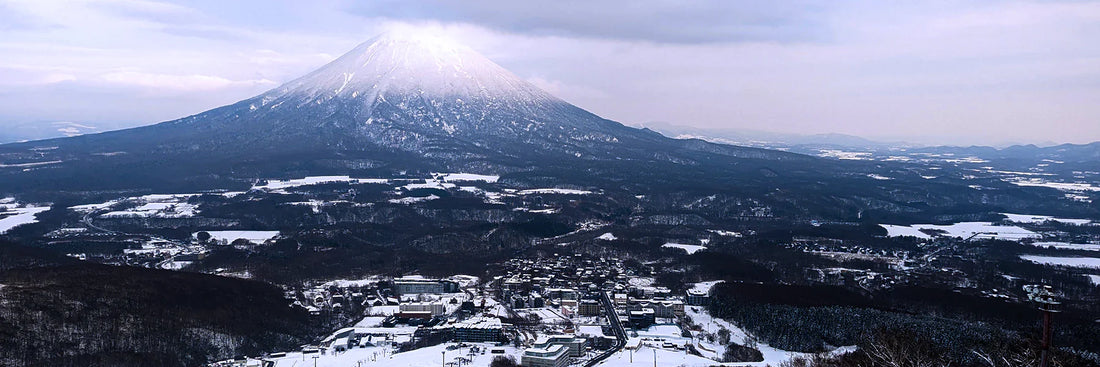 A view of Mt Yotei Japan with Niseko Grand Hirafu ski resort in the foreground