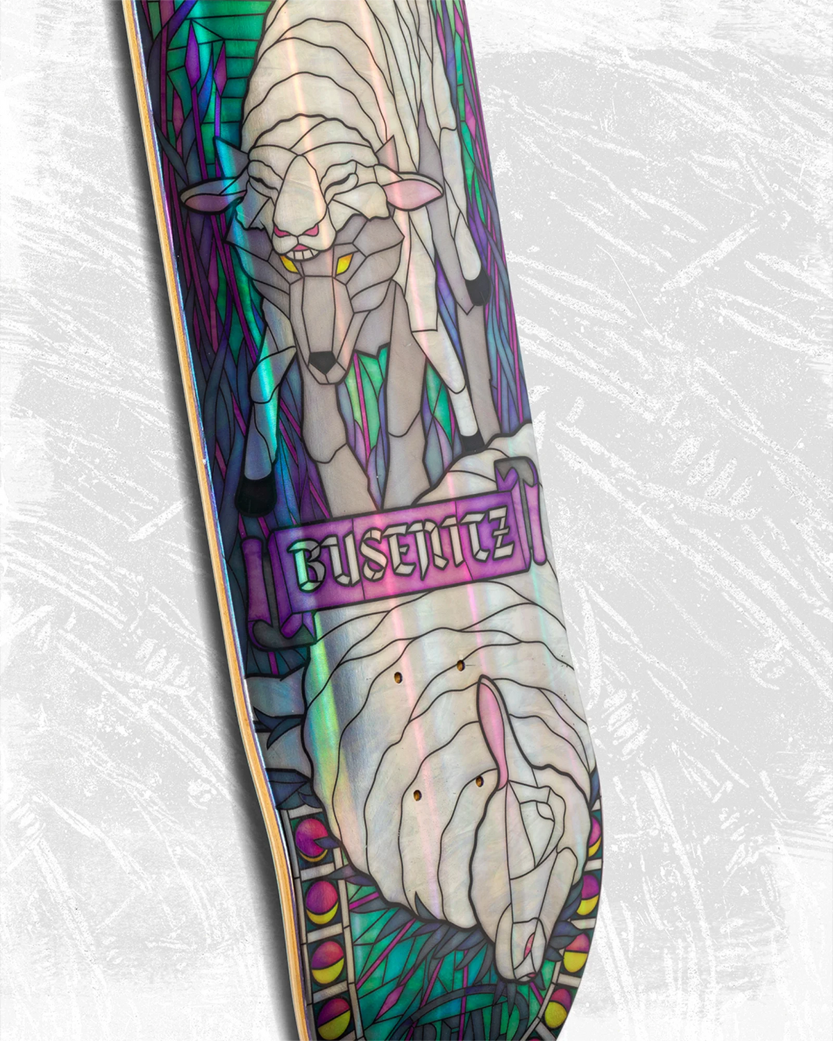 REAL Dennis Busenitz Holographic Cathedral Skateboard Deck 8.38"