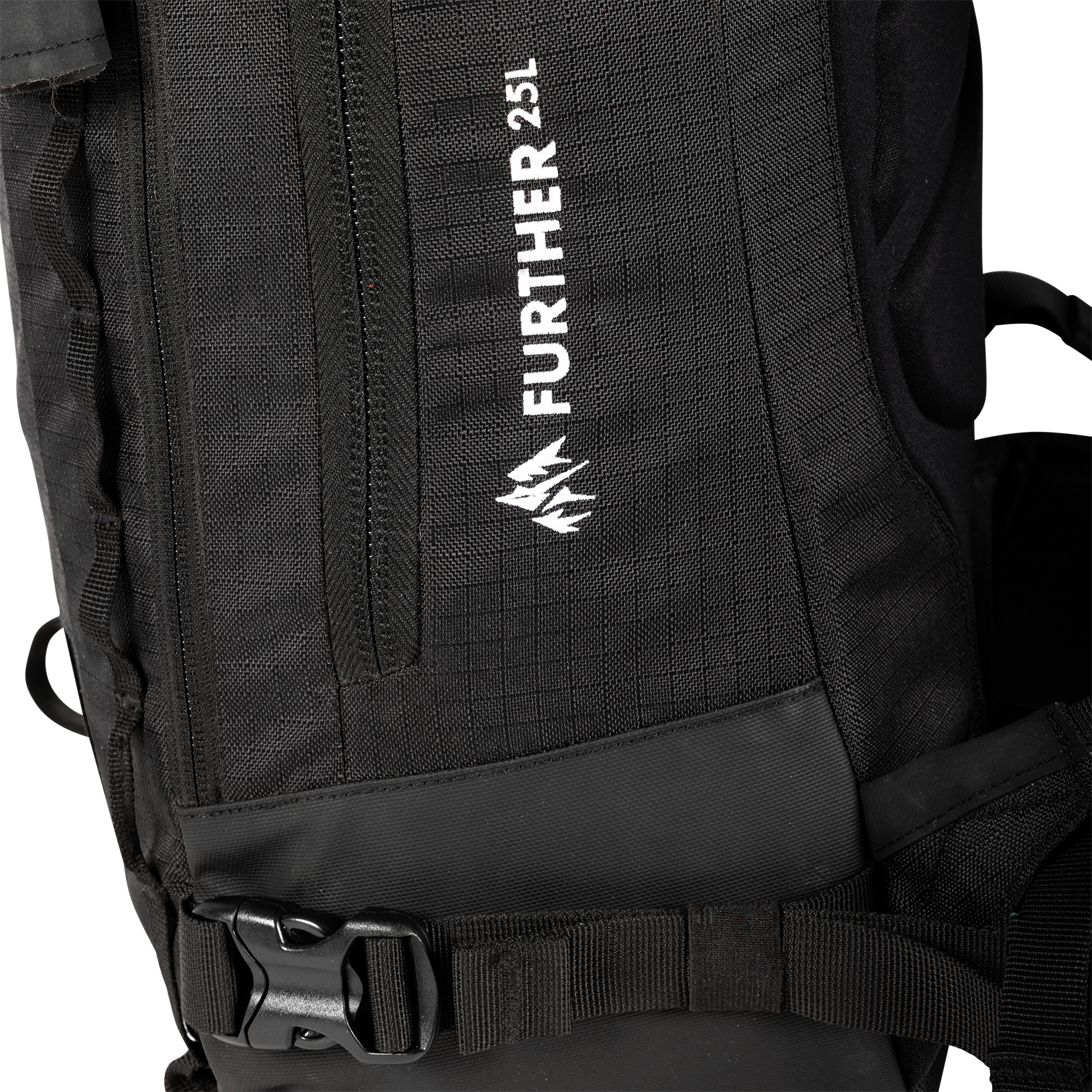 Jones Further 25L Backpack Stealth Black Detail Logo 2