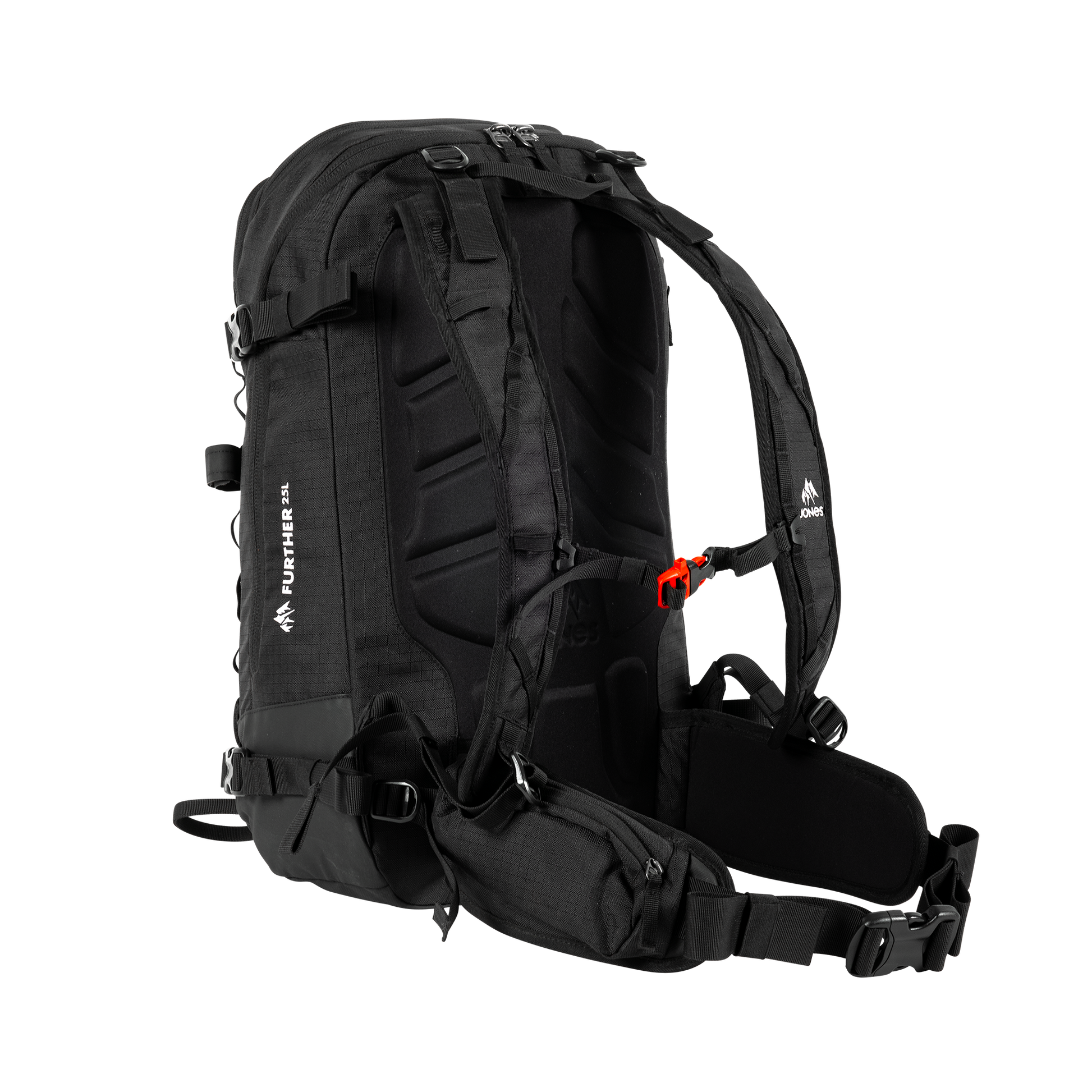 Jones Further 25L Backpack Stealth Black Angle 
