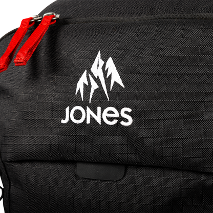 Jones Further 25L Backpack Stealth Black Detail Logo