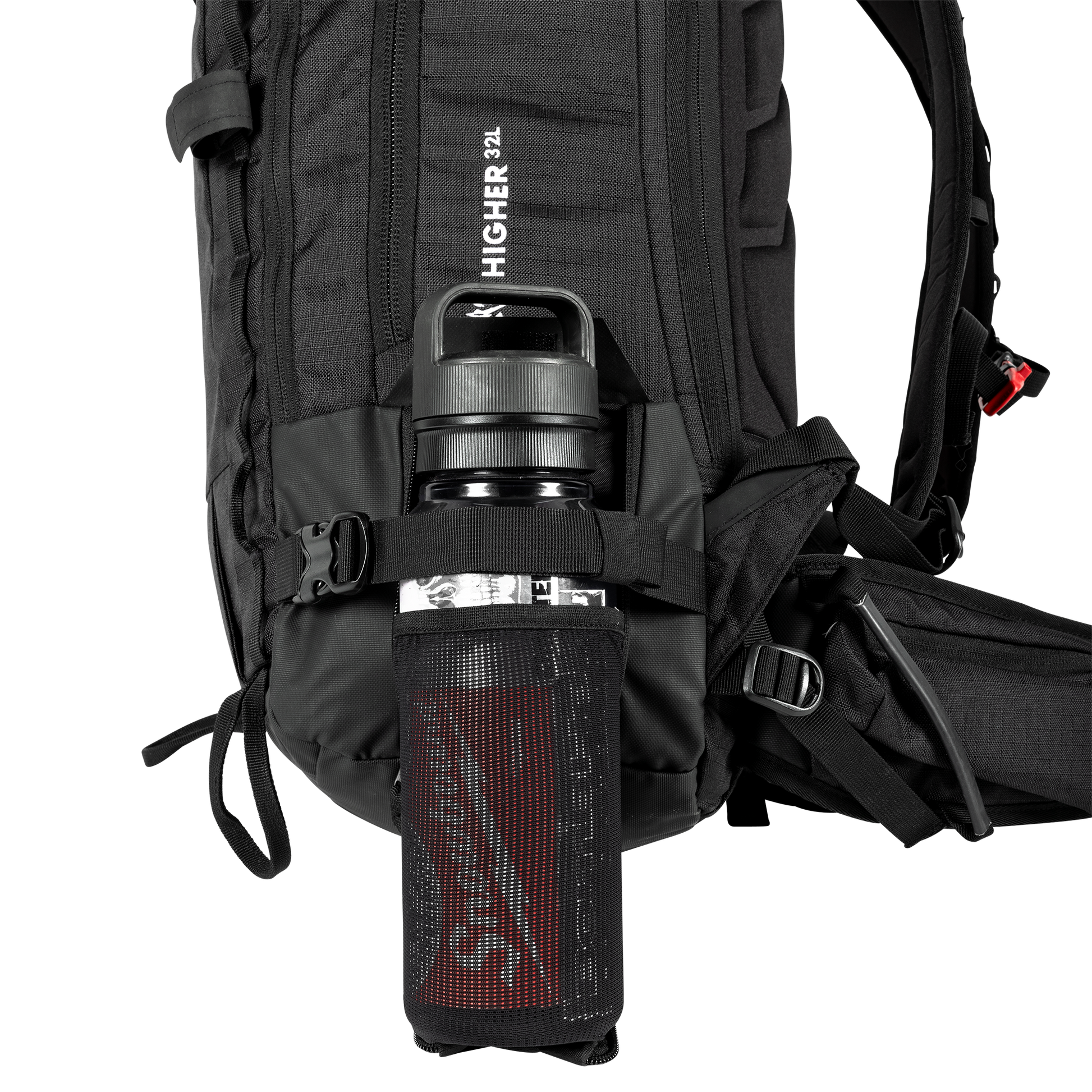 Jones Higher 32L Backpack Stealth Backpack Detail Bottle Holder