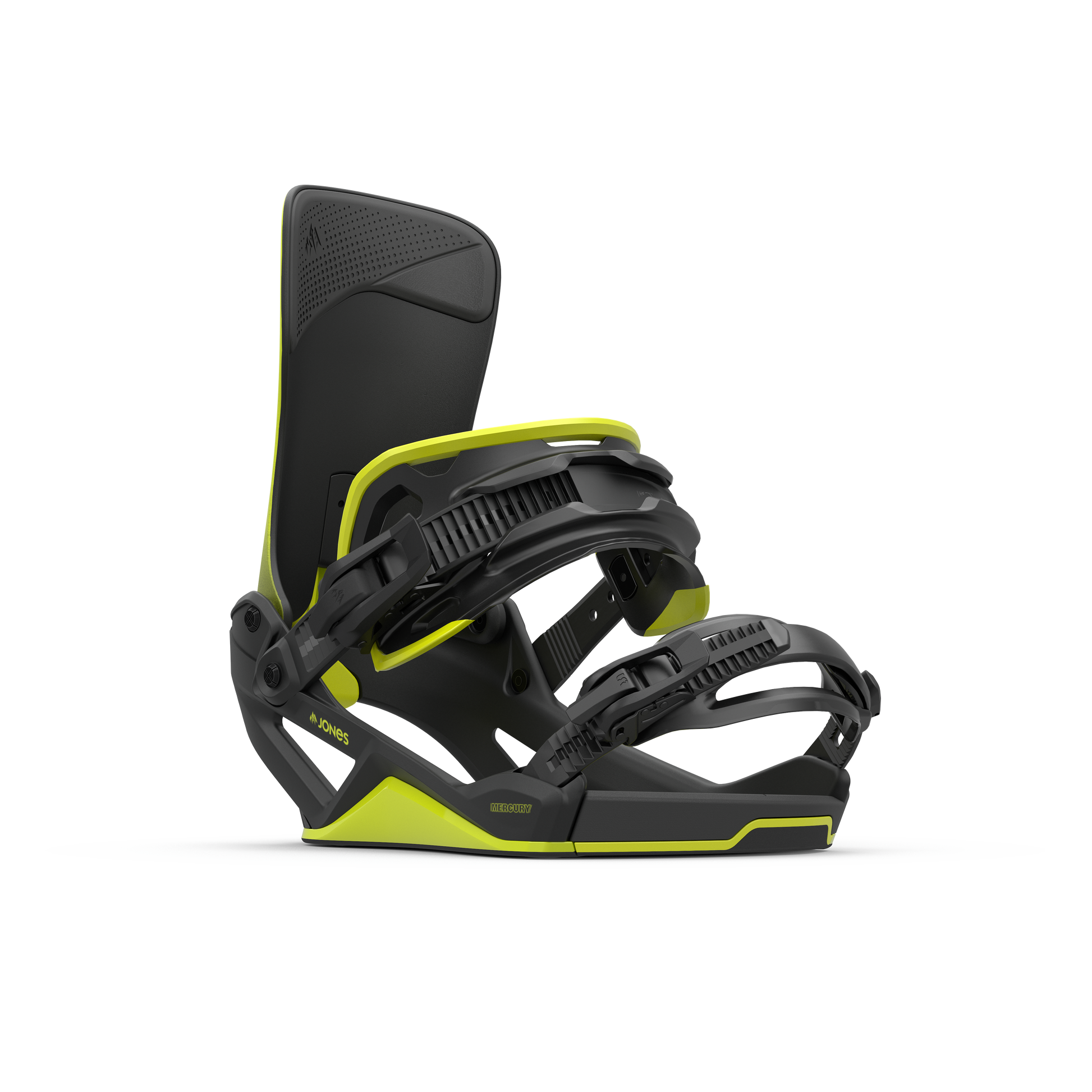 Jones Mercury FASE Bindings Howler Lime 2025 – front 45° view