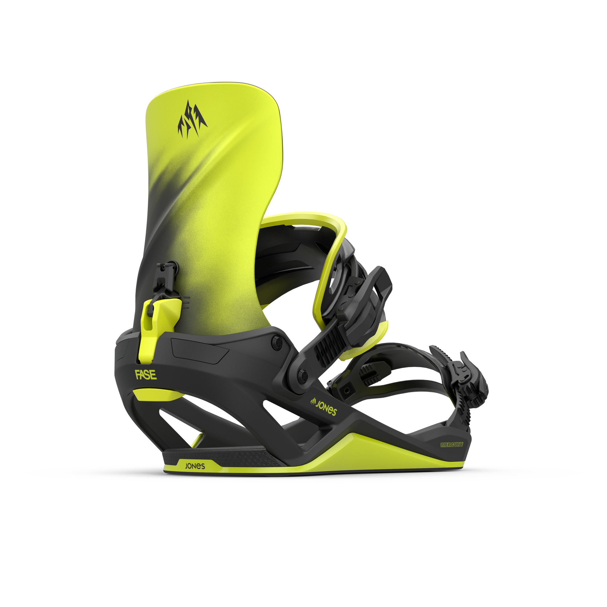Jones Mercury FASE Bindings Howler Lime 2025 – rear 45° side view