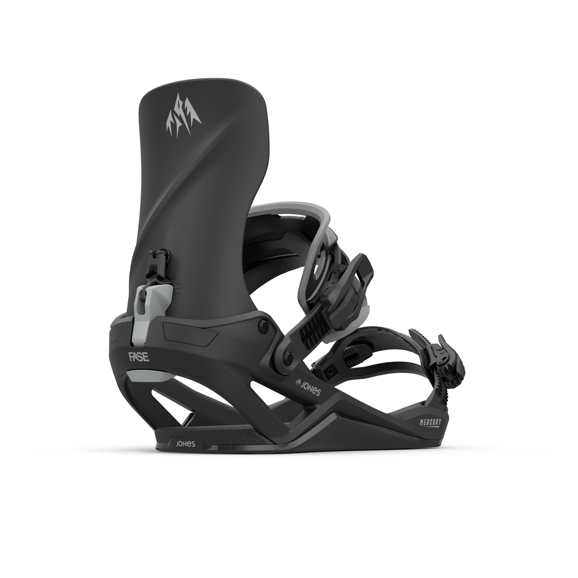 Jones Mercury FASE Bindings Stealth Black 2025 – rear 45° side view