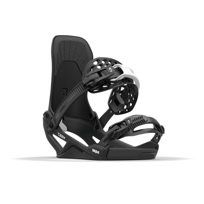 ThirtyTwo T32M FASE Snowboard Bindings Black 2025 – front 45° view strap open