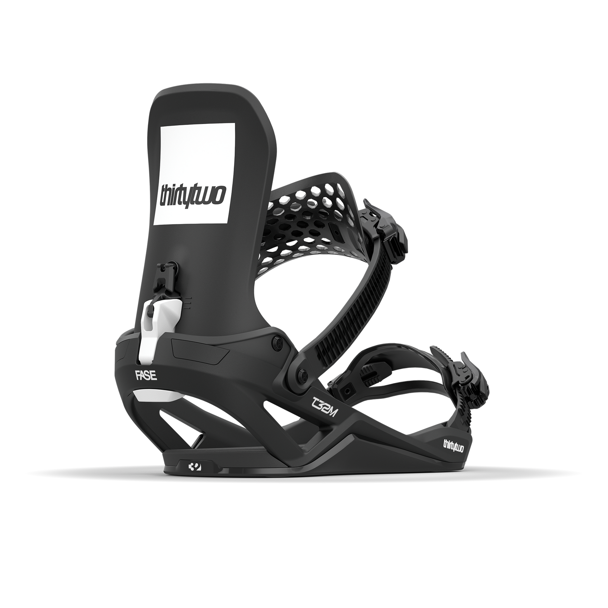 ThirtyTwo T32M FASE Snowboard Bindings Black 2025 – rear 45° side view