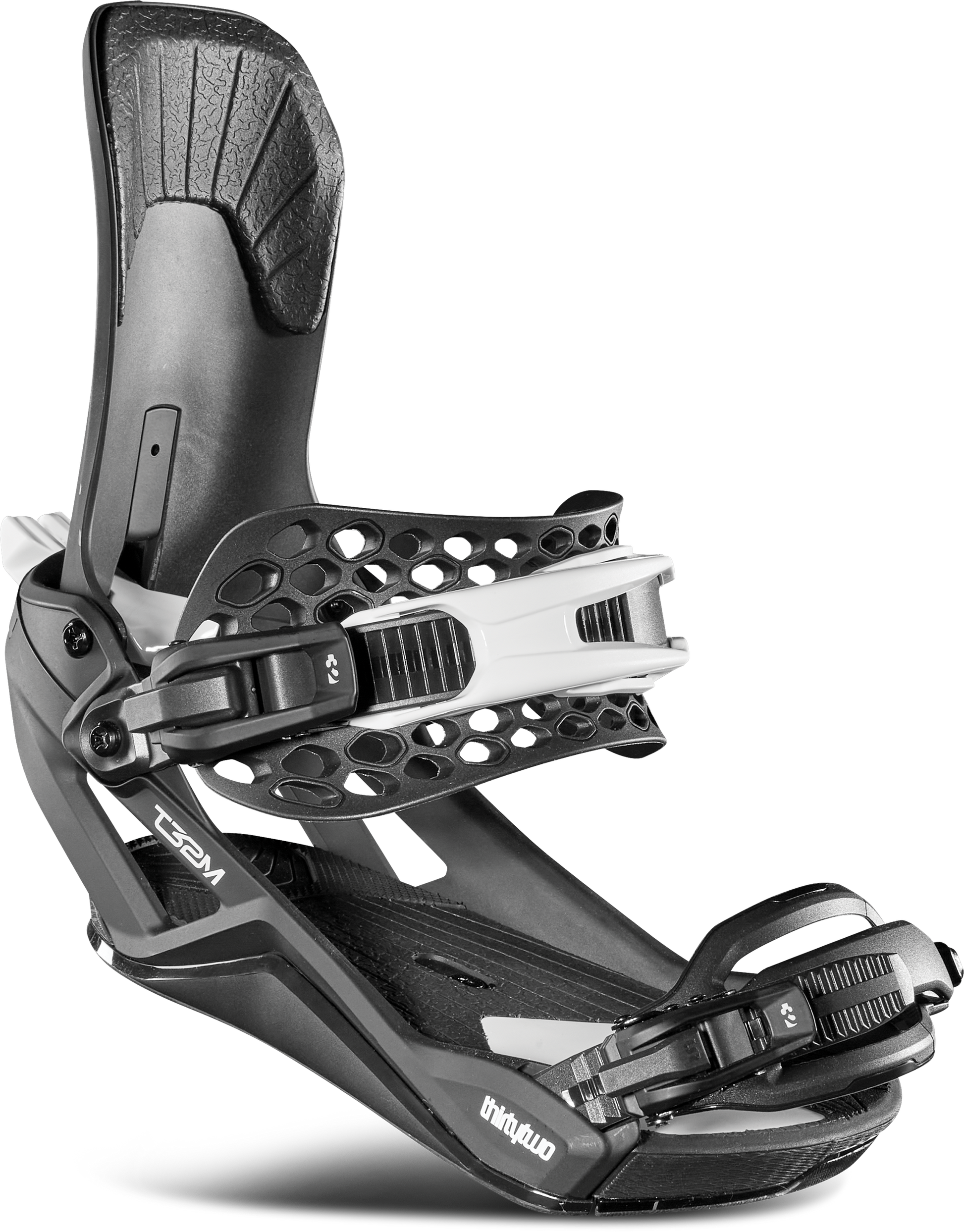 ThirtyTwo T32M FASE Snowboard Bindings Black 2025 – front 45° tilted