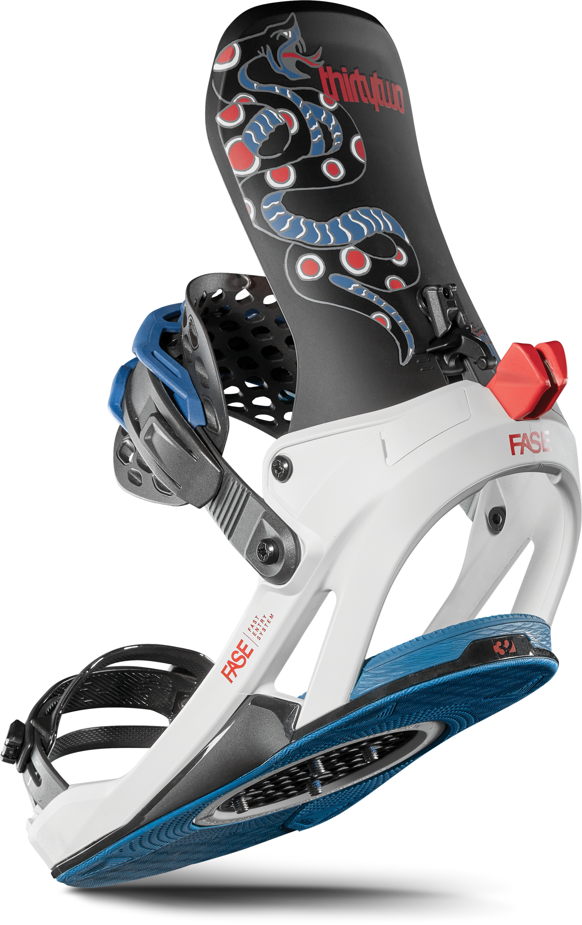 ThirtyTwo T32M FASE Snowboard Bindings Fava 2025 – right rear 45° tilted