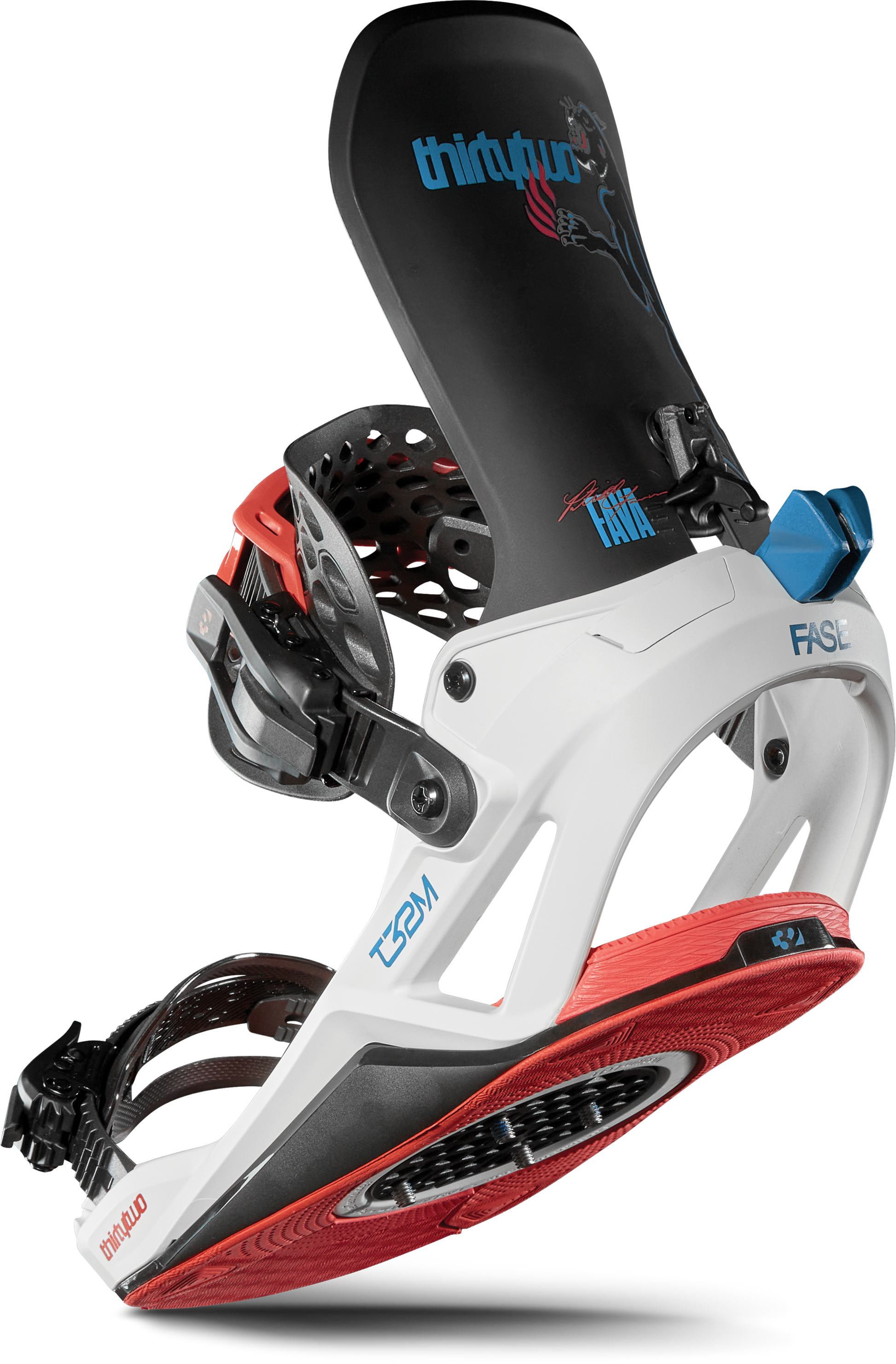 ThirtyTwo T32M FASE Snowboard Bindings Fava 2025 – left rear 45° tilted