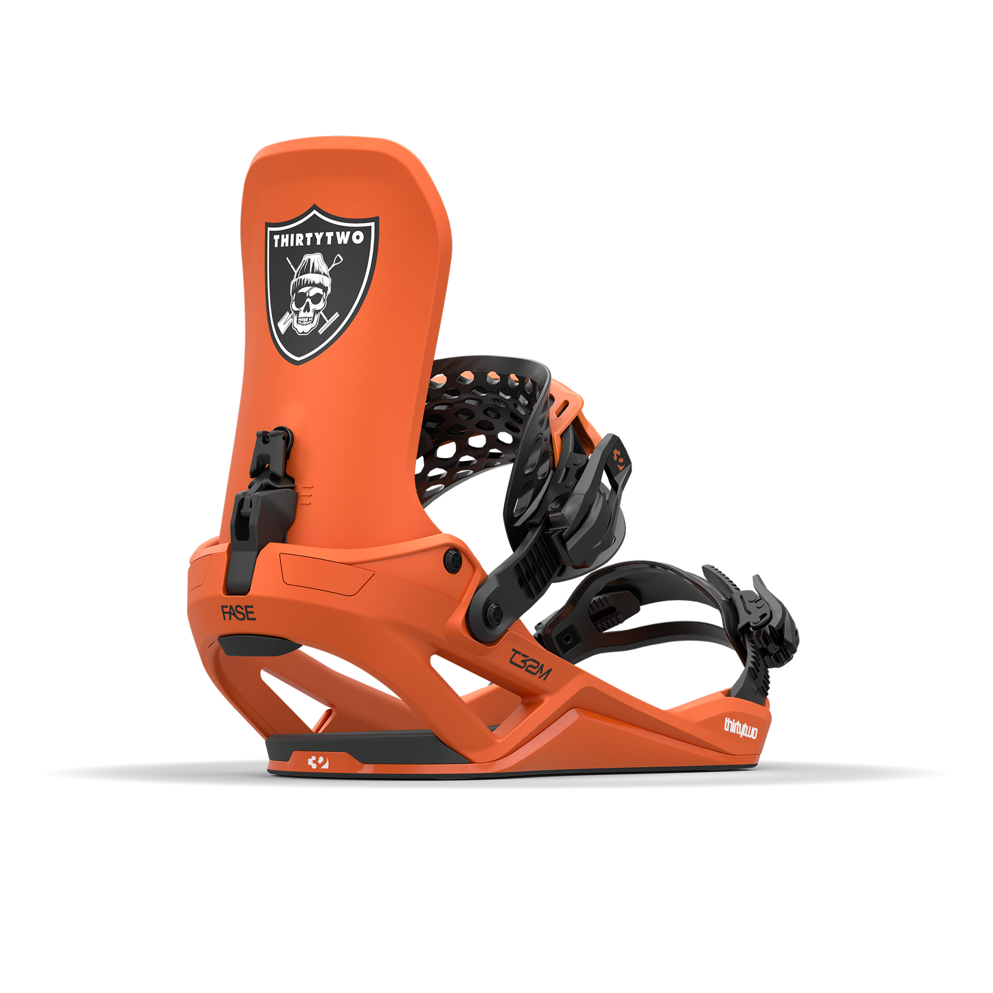 ThirtyTwo T32M FASE Snowboard Bindings Orange 2025 – rear 45° side view