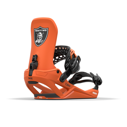 ThirtyTwo T32M FASE Snowboard Bindings Orange 2025 – rear 45° side view