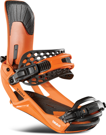 ThirtyTwo T32M FASE Snowboard Bindings Orange 2025 – front 45° tilted