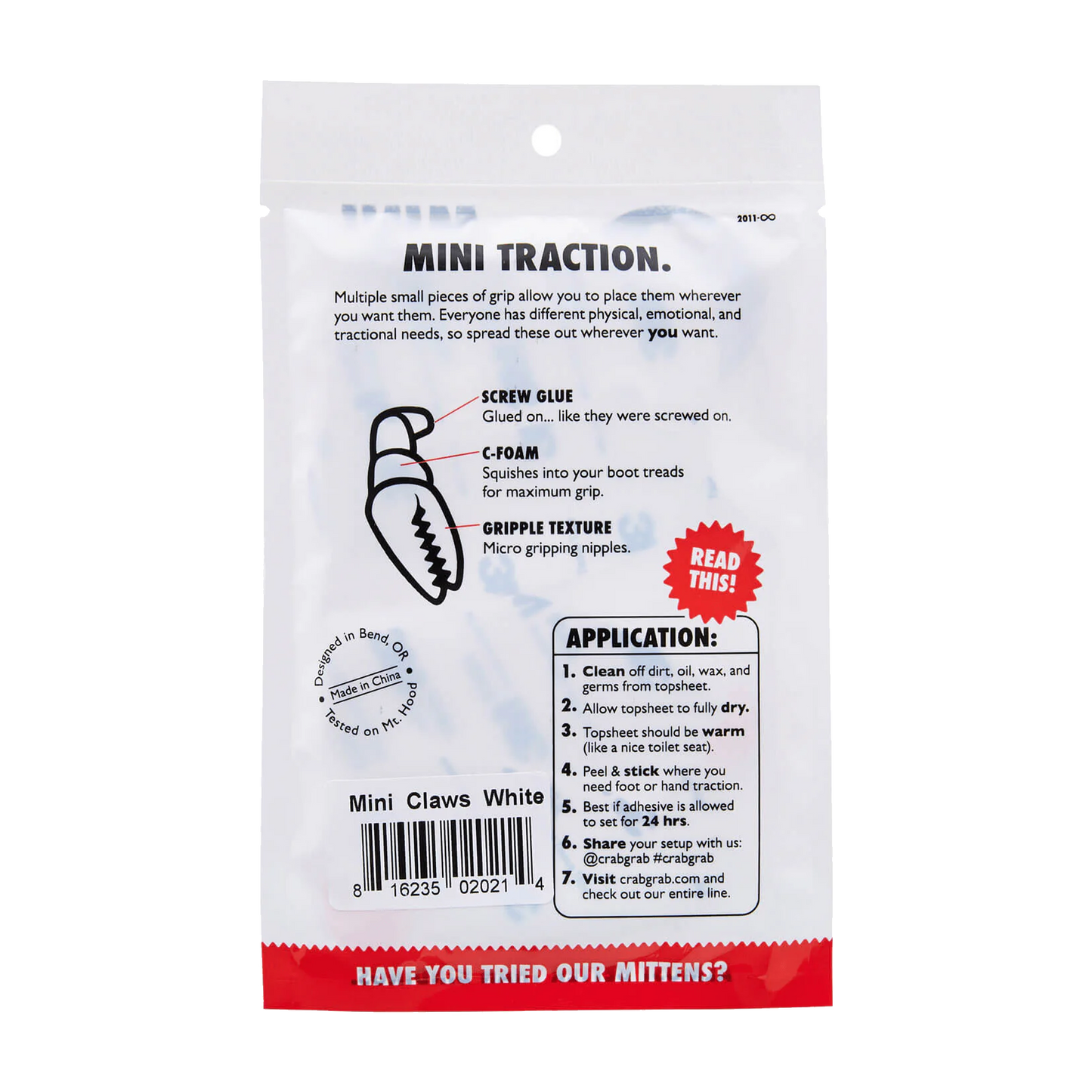 Crab Grab Mini Claws 4PK Black Package Back