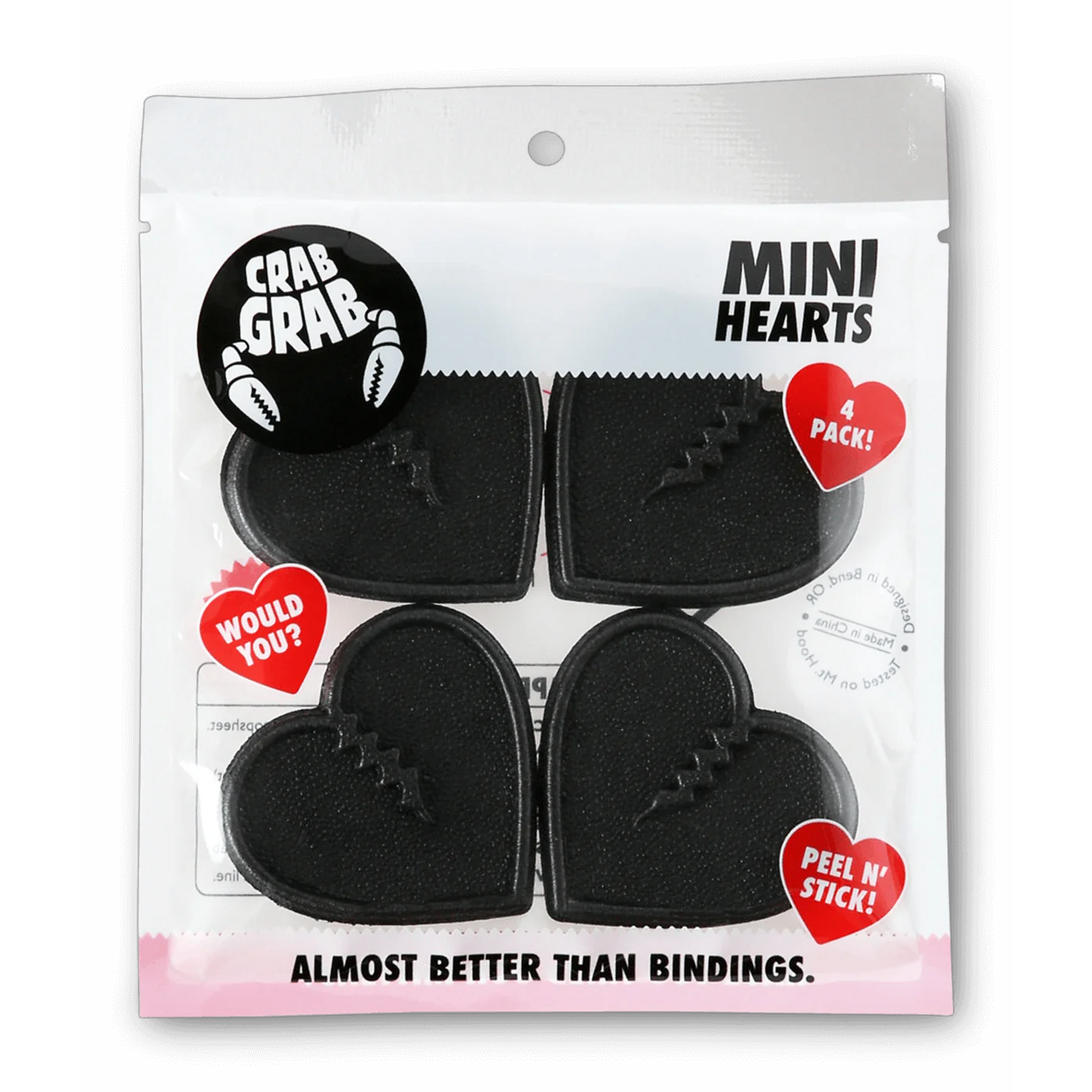 Crab Grab Mini Hearts 4PK Black Package