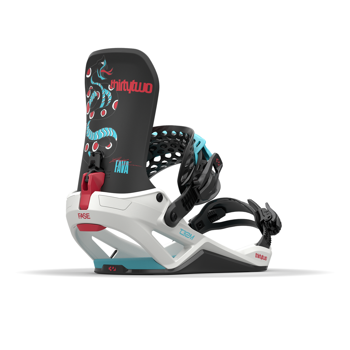 ThirtyTwo T32M FASE Snowboard Bindings Fava 2025 – rear 45° side view