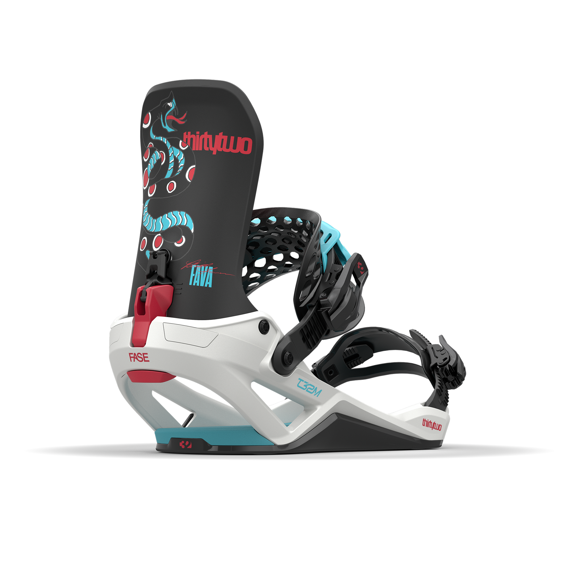 ThirtyTwo T32M FASE Snowboard Bindings Fava 2025 – rear 45° side view