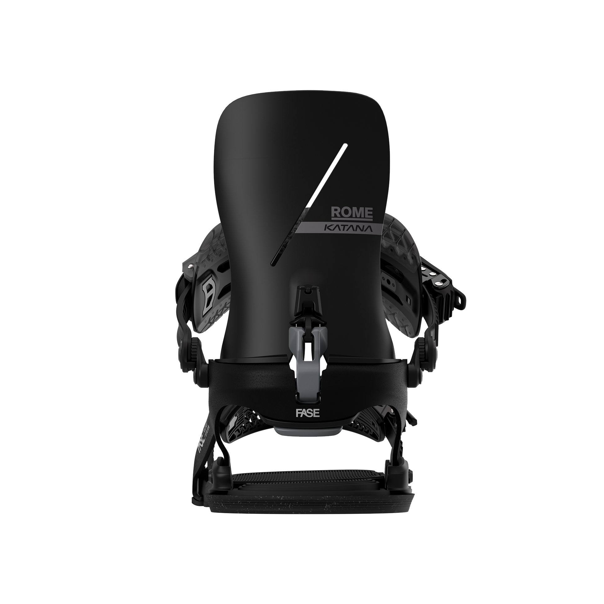 Rome Katana AW FASE Snowboard Bindings Black 2025 – rear highback