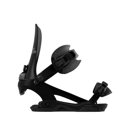 Rome Katana AW FASE Snowboard Bindings Black 2025 – side strap closed