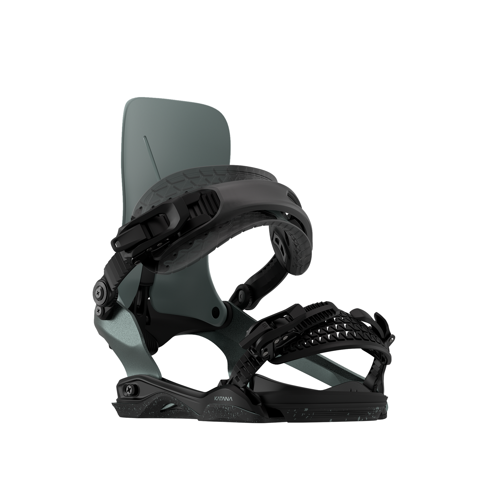 Rome Katana AW FASE Snowboard Bindings Slate 2025 – front 45° view