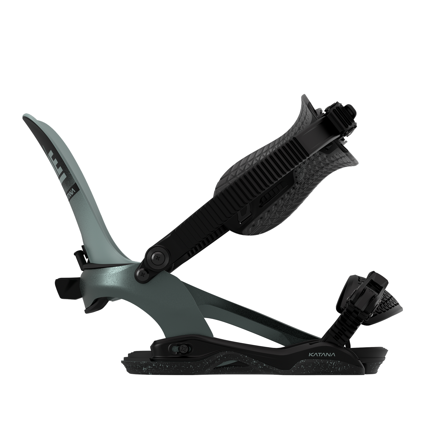 Rome Katana AW FASE Snowboard Bindings Slate 2025 – side strap open