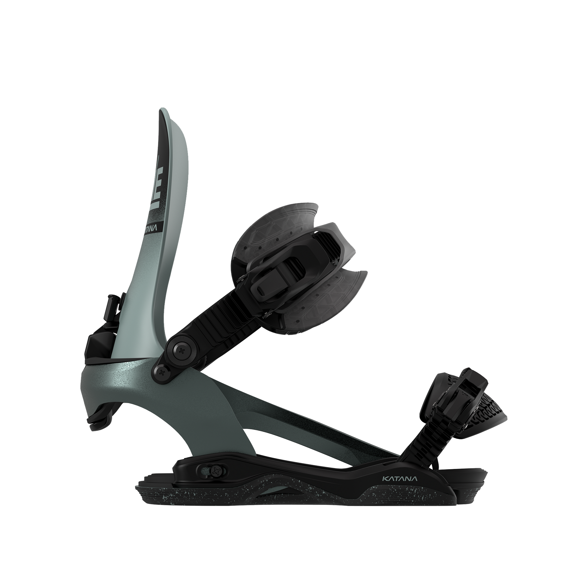 Rome Katana AW FASE Snowboard Bindings Slate 2025 – side strap closed