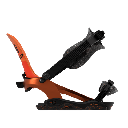 Rome Katana AW FASE Snowboard Bindings Team Orange 2025 – side strap open
