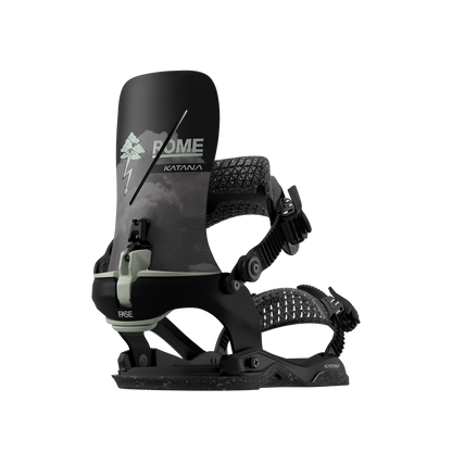 Rome Katana AW FASE Snowboard Bindings Ståle 2025 – rear 45° side view