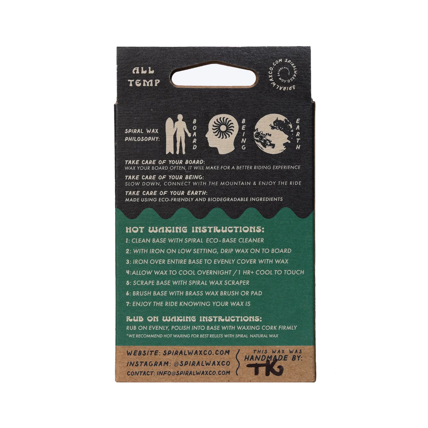 Spiral All Temp Natural Snowboard Wax