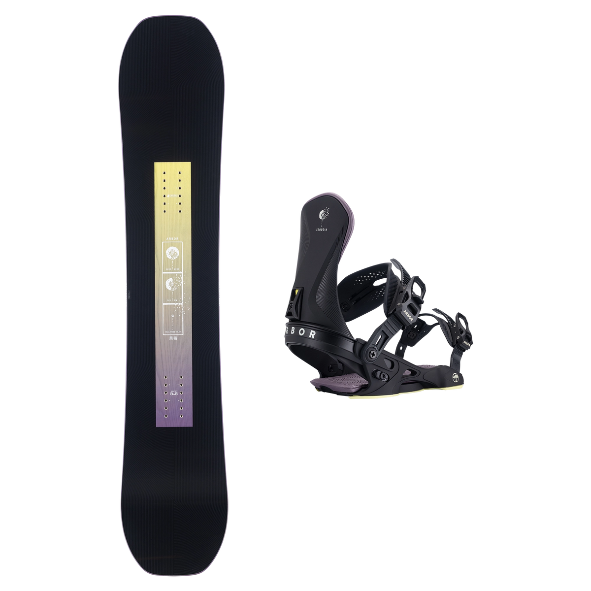 2027 Arbor Kuro Neko Snowboard + Sequoia Binding Package