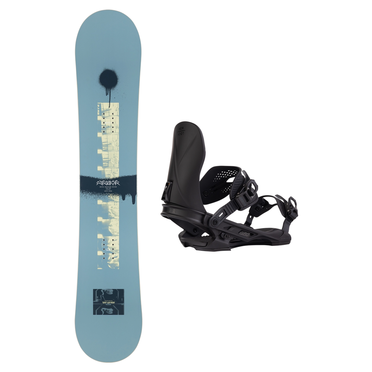 2027 Arbor Metal Machine Decon Snowboard + Hemlock Binding Package