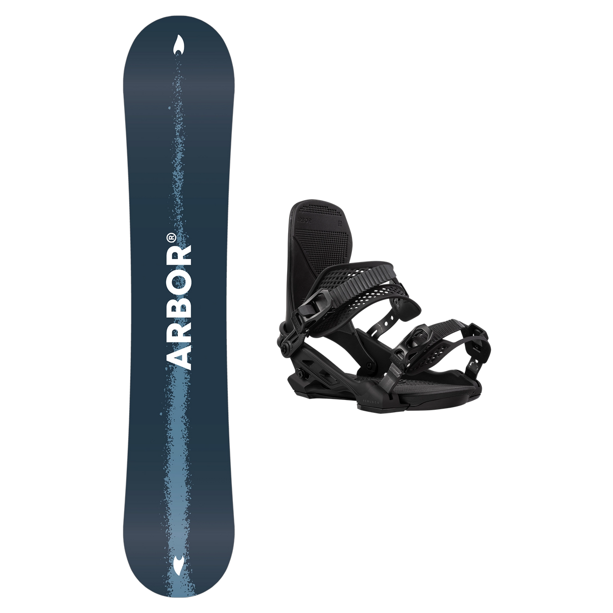 2027 Arbor Metal Machine Decon Snowboard + Hemlock Binding Package