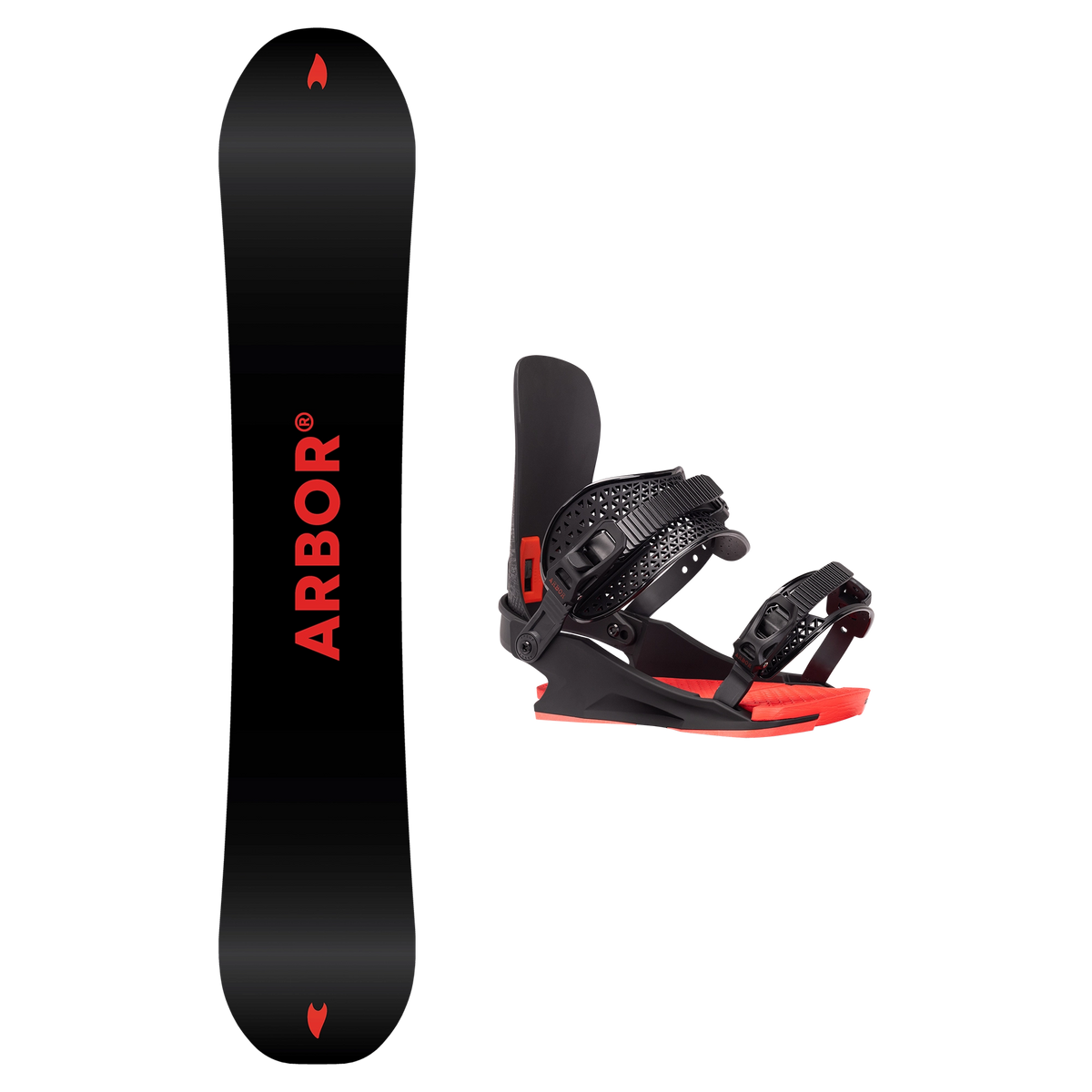2027 Arbor Red Gerard Pro Snowboard + Utility Binding Package