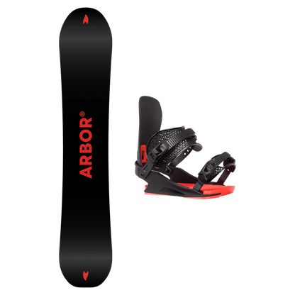 2027 Arbor Red Gerard Pro Snowboard + Utility Binding Package