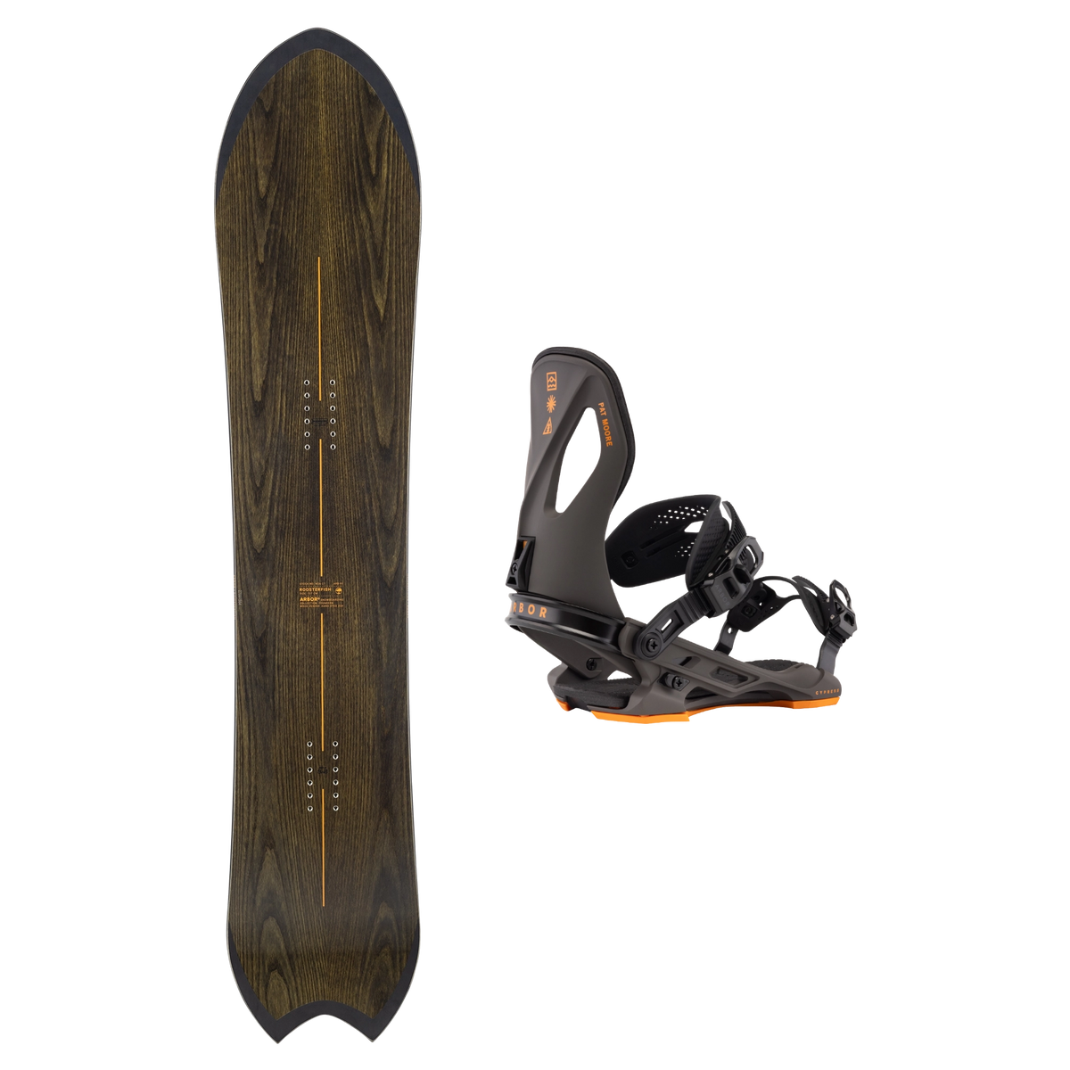 2027 Arbor Rooster Fish Snowboard + 2026 Cypress Binding Package
