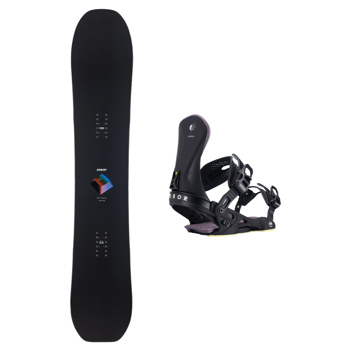 2027 Arbor Sin Cara Snowboard + Sequoia Binding Package
