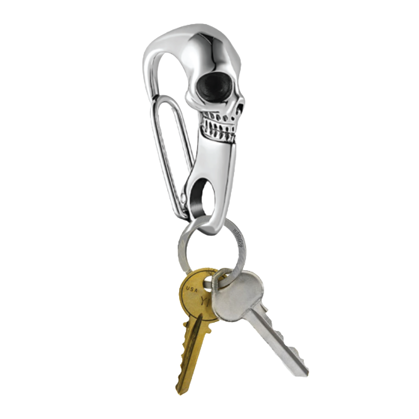 Deathwish Skull Carabiner Keychain
