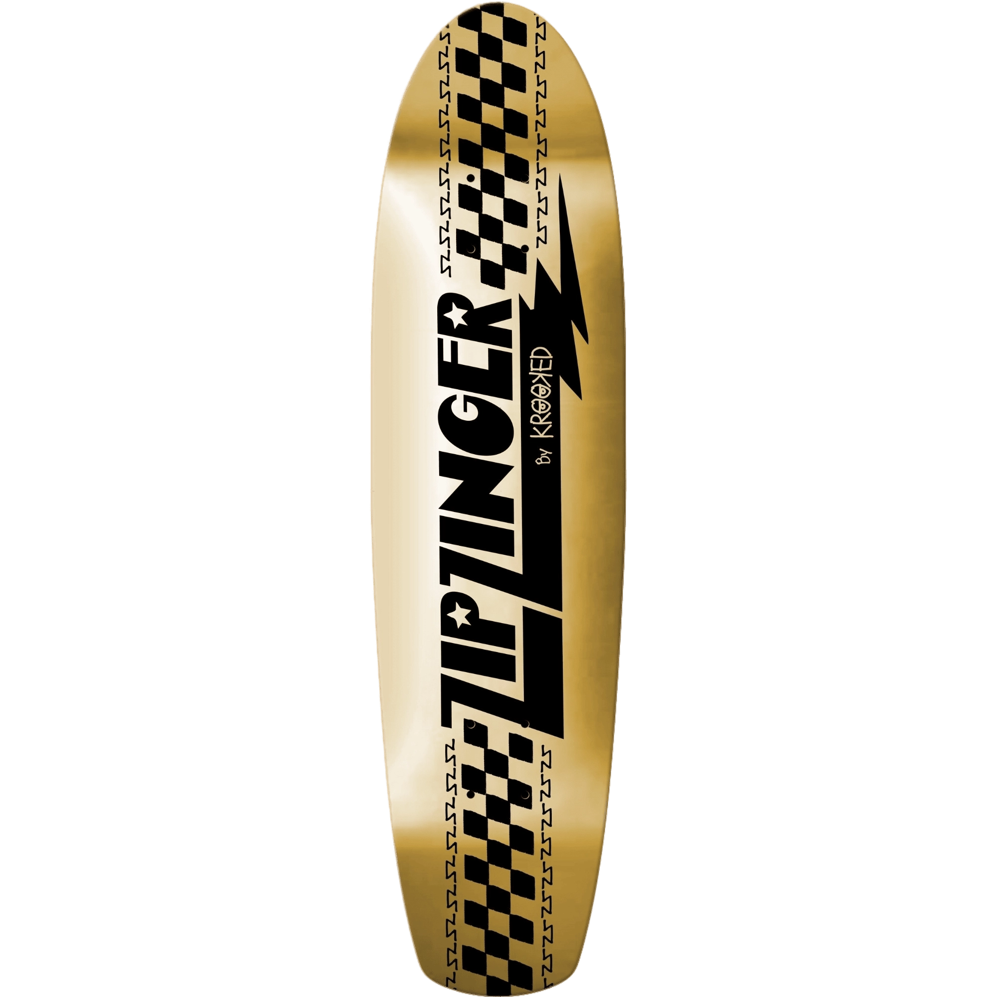 Krooked Zip Zinger Nano Plaid Yellow Skateboard Deck 7.5