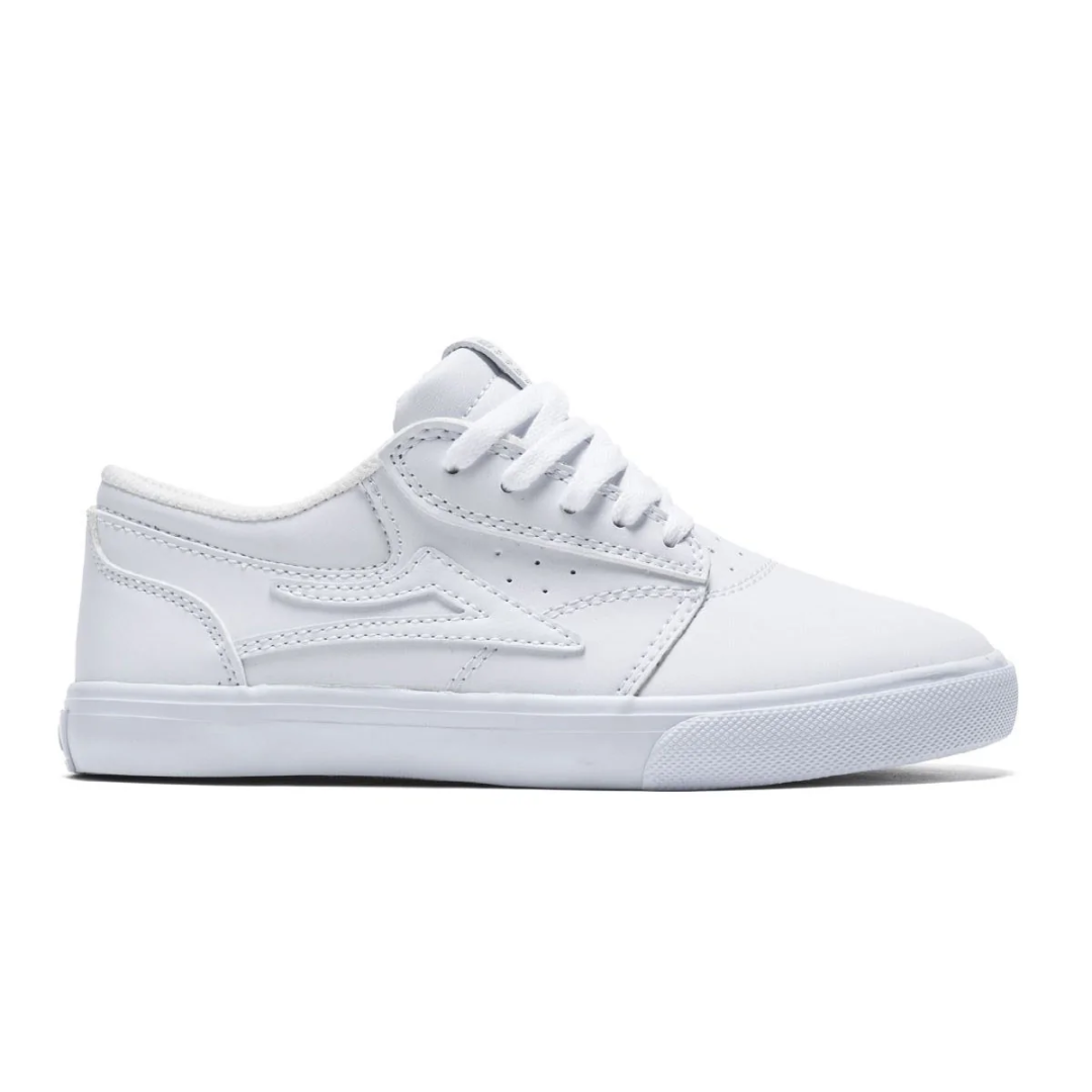 LAKAI GRIFFIN YOUTH SHOES- WHITE LEATHER