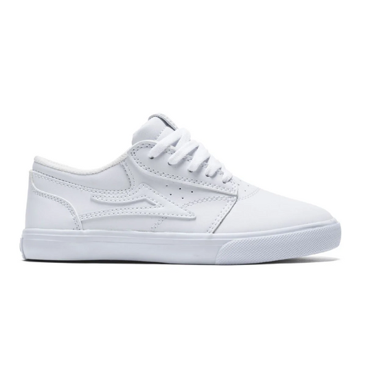 LAKAI GRIFFIN YOUTH SHOES- WHITE LEATHER