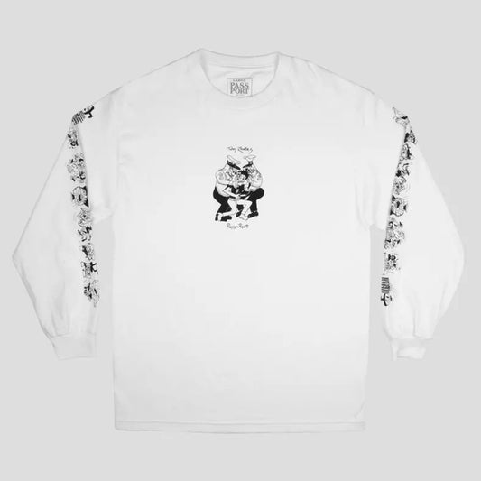 PASSPORT TOBY ZOATES COPPERS LONG SLEEVE TEE WHITE