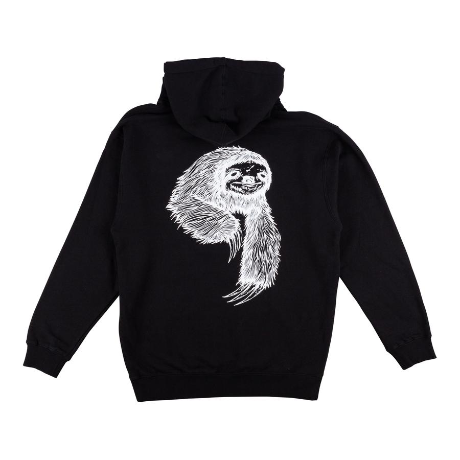 WELCOME SLOTH PULLOVER HOODIE BLACK/WHITE