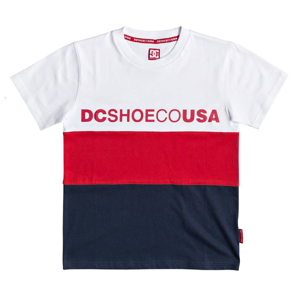 DC GLENFERRIE YOUTH TEE - WHITE/RED/NAVY