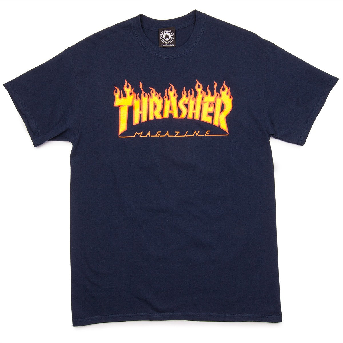 THRASHER FLAME TEE - NAVY